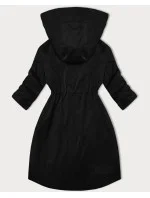 Čierna dámska bunda s vyhrnutými rukávmi LHD (LHD-24591) Čierna dámska bunda s vyhrnutými rukávmi LHD (LHD-24591)