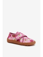 Dětské dívčí pantofle Barefoot Kwiatki Froddo G1700438-8 -11 Růžové
