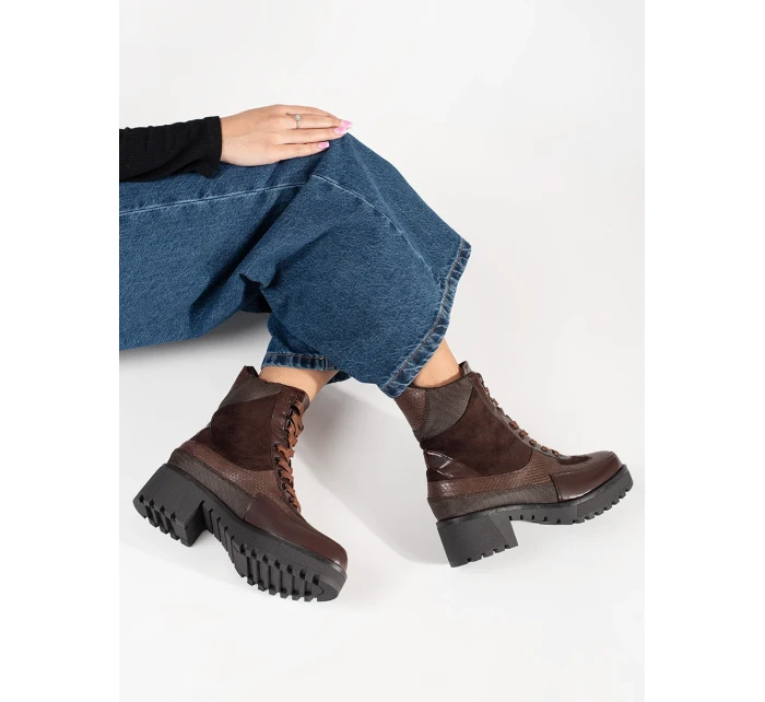 Luxusní dámské vínový  kotníčkové boty Obcas