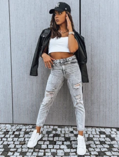 Dámske boyfriend džínsy LORENT svetlo šedé FashionStreet UY1375