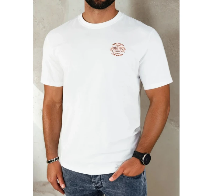 Pánské bílé tričko s potiskem Dstreet model 21973793 - FashionStreet