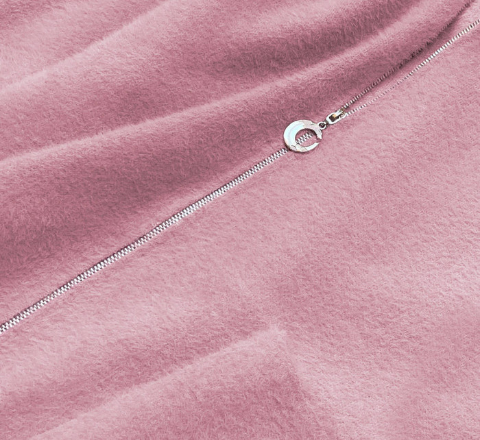 Růžový přehoz přes oblečení alpaka s kapucí model 17836832 - S'WEST