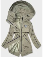 Dámska bunda s tenkou podšívkou olivová (B8119-48)