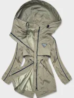 Tenká dámska bunda v olivovej farbe s podšívkou (B8119-48)