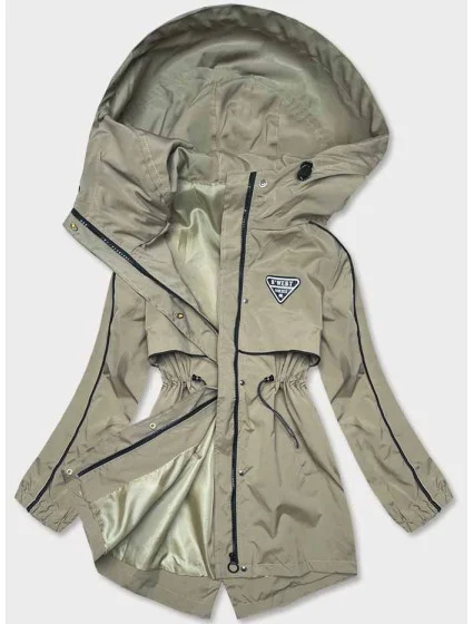 Dámska bunda s tenkou podšívkou olivová (B8119-48)
