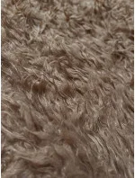 Tmavobéžová kožušinová vesta s dlhými vlasmi (1402)