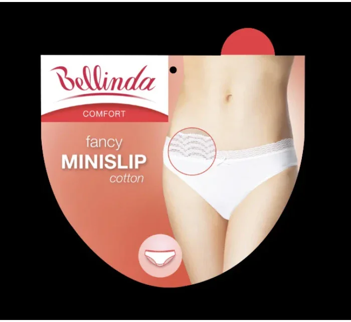 Dámske nohavičky s čipkou FANCY COTTON Minislip - Bellinda - biela
