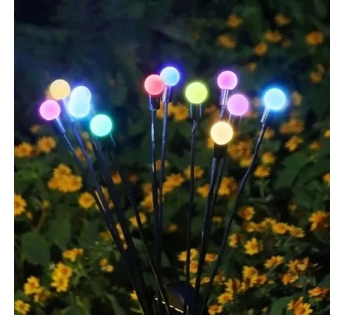 SOLÁRNA LAMPA TANCUJÚCA VO VETRE FAREBNÉ GULE 6 LED 72CM