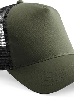Beechfield B 640B Detská 5-panelová čiapka Trucker 53.640B olivovo zelená/čierna