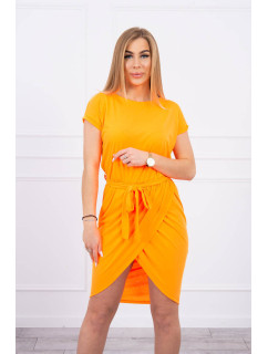 Šaty s obálkou dole oranžové neónové