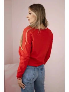 Dámska mikina s červeným flitrovým nápisom