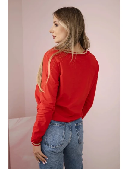 Dámska mikina s červeným flitrovým nápisom