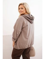 Dámská mikina Plus Size bavlněná oversize s dlouhým rukávem fango