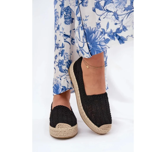 Dámske espadrilky na platforme Vinceza - čierne Dámske espadrilky na platforme Vinceza - čierne