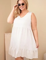 Dámske šaty nadmernej veľkosti z viskózy s čipkou bez rukávov