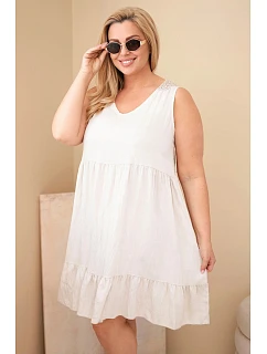 Dámske šaty nadmernej veľkosti z viskózy s čipkou bez rukávov