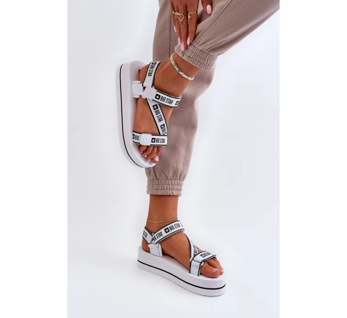 Dámské sandály na platformě Big Star model 21652651 Bílé - Big Star Shoes Dámské sandály na platformě Big Star model 21652651 Bílé - Big Star Shoes