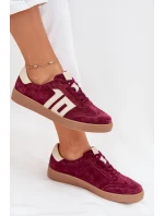 Dámské semišové sneakersy model 21704973 bordové - VINCEZA