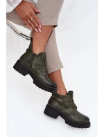 Niskie Ocieplane Botki Damskie Na Klocku Z Ozdobnym Paskiem Ciemnozielone Therisse Niskie Ocieplane Botki Damskie Na Klocku Z Ozdobnym Paskiem Ciemnozielone Therisse