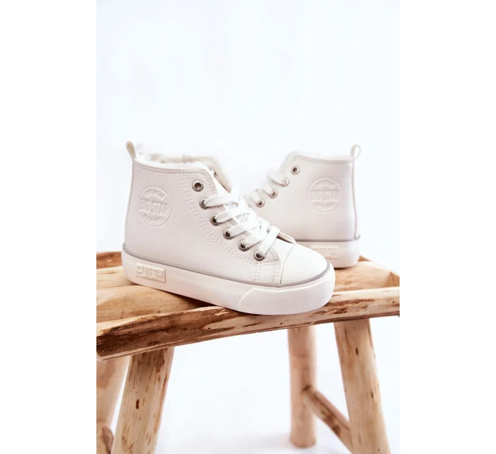 Detské vysoké tenisky so zipsom Big Star KK374227 White