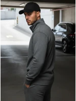 Pánská mikina na zip s kapucí antracitová model 21962253 - FashionStreet