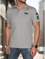 Pánská polokošile s nášivkami šedá Dstreet model 21987874 - FashionStreet Pánská polokošile s nášivkami šedá Dstreet model 21987874 - FashionStreet