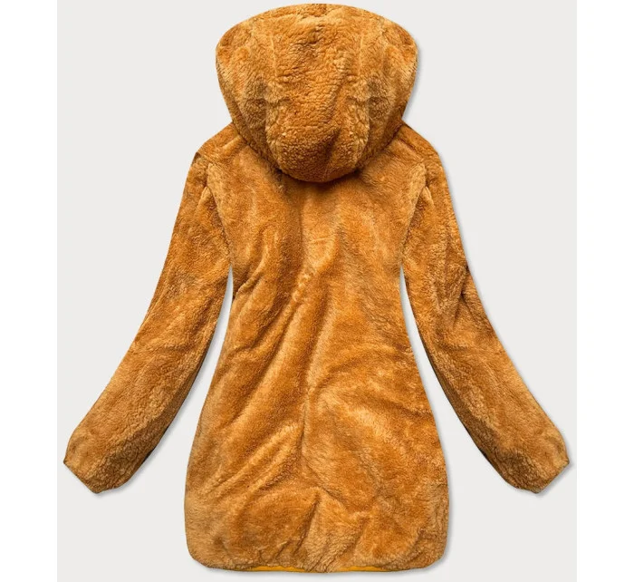 Dámska obojstranná bunda v horčicovej farbe (h1038-37)