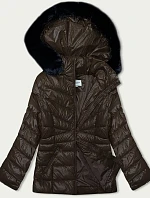 Dámska prešívaná zimná bunda hnedá (V775)