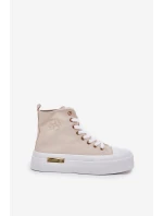 Vysoké Dámské Tenisky Na Platformě Béžové model 21689012 - Boto