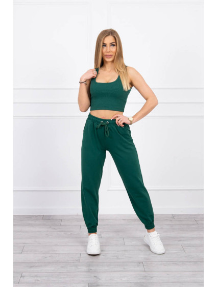 Súprava top+kalhoty zelená