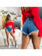 Sexy used look Highwaist Jeans Shorts
