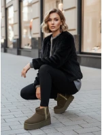 Dámske semišové zelené snežnice FashionStreet ZY1295