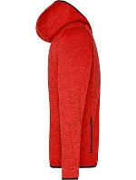 JN Pánská pletená fleecová bunda s kapucí 02.0 red melange/black model 22487244 - Daiber JN Pánská pletená fleecová bunda s kapucí 02.0 red melange/black model 22487244 - Daiber