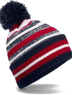 B Pletená čepice s pruhy 53. french red/white model 22442557 - Beechfield