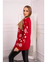 Vianočný sveter s medvedíkom červený