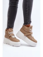 Zazoo 3450 Skórzane Sneakersy Damskie Beżowe