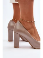 Lodičky s perlami a podpatkem ze kůže model 21652581 - Zazoo