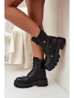 Botki Workery Damskie Z Ozdobami Ocieplane Czarne Lunea Botki Workery Damskie Z Ozdobami Ocieplane Czarne Lunea