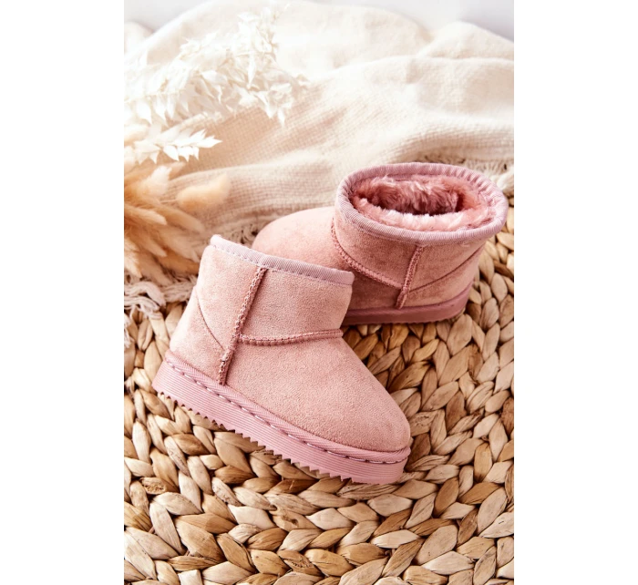 Dětské Teplé Sněhule Semišové Růžové model 21520878 - Boto
