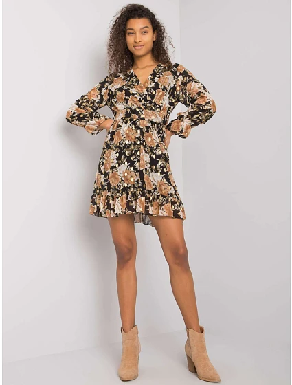 Šaty DHJ SK černá a béžová model 16283473 - FPrice Šaty DHJ SK černá a béžová model 16283473 - FPrice