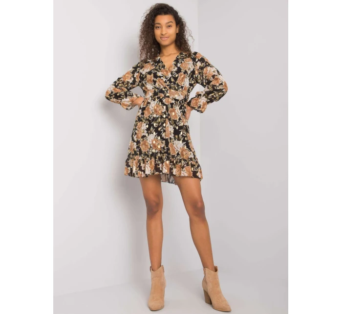 Šaty DHJ SK 12220 2.14P čierna a béžová