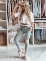 Dámské úzké džínové kalhoty s páskem modré Dstreet model 21985353 - FashionStreet Dámské úzké džínové kalhoty s páskem modré Dstreet model 21985353 - FashionStreet