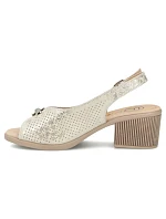 Dámské kožené sandály na klínku zlaté Filippo model 22135987