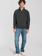 Fruit of the Loom Iconic Premium Zip Neck Sweat – ťažká mikina s 1/4 zipsom 16.2288 light graphite