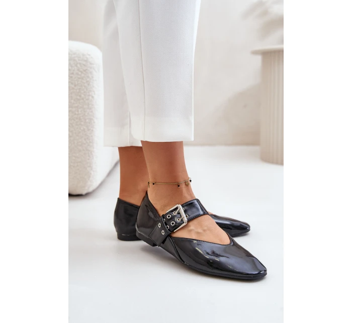Lakované Baletky S Páskem Černé model 21670980 - Boto