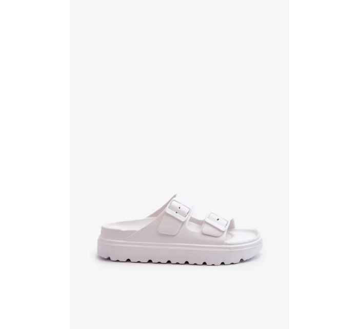 Biele dámske penové papuče Melorea na platforme