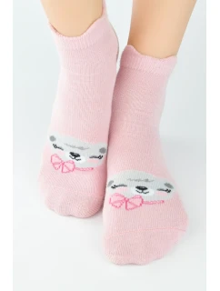 BAVLNENÉ PONOŽKY SO SILIKÓNOM SB009 DIEVČATÁ