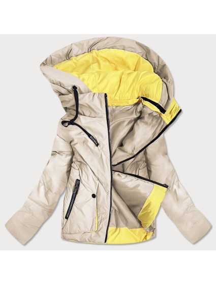 Béžová dámská asymetrická bunda model 16147306 - DARK SNOW
