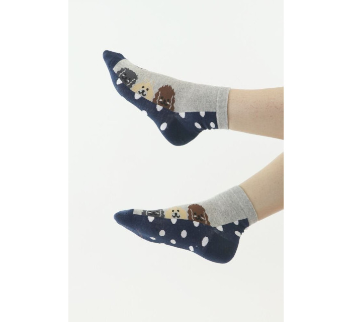 Zábavné ponožky 21 modro-šedé so psami
