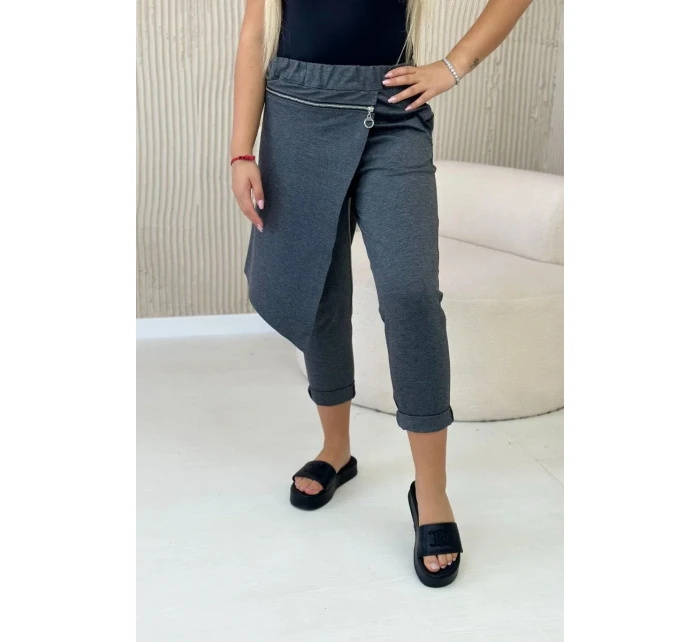 Punto Milano Zimní kalhoty s ozdobným zipem Grafit Punto Milano Zimní kalhoty s ozdobným zipem Grafit